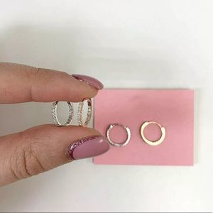 18K Solid Gold VVS Huggie Hoop Earrings Brand New